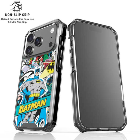 DC Comics Batman Vintage Pose Collage Art iPhone 17 Pro Max Clear Case